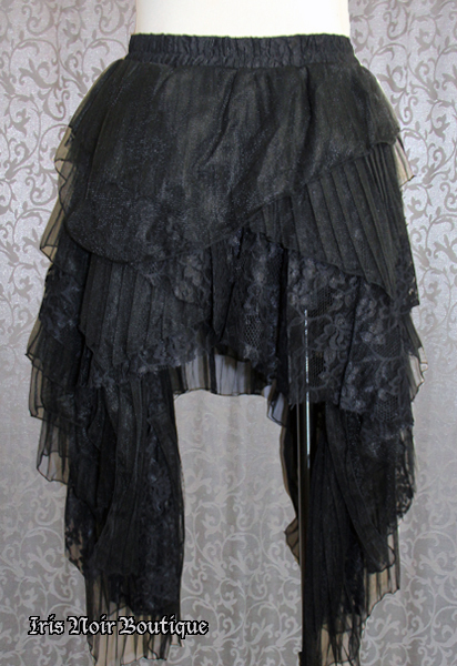 Tulle & Lace Layered Asymmetrical Gothic Victorian Skirt