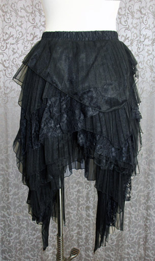 Tulle & Lace Layered Asymmetrical Gothic Victorian Skirt
